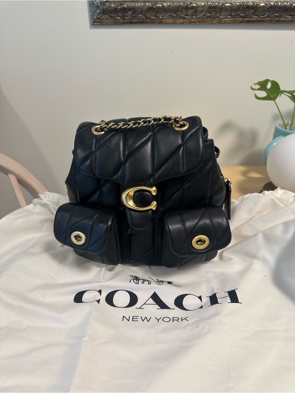 Coach Black tabby backpack
